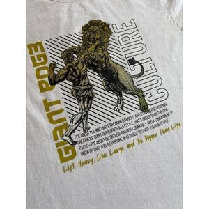 Shaka Wear GIANT PDG Lion Bodybuilder Graphic Tee White XL Heavyweight